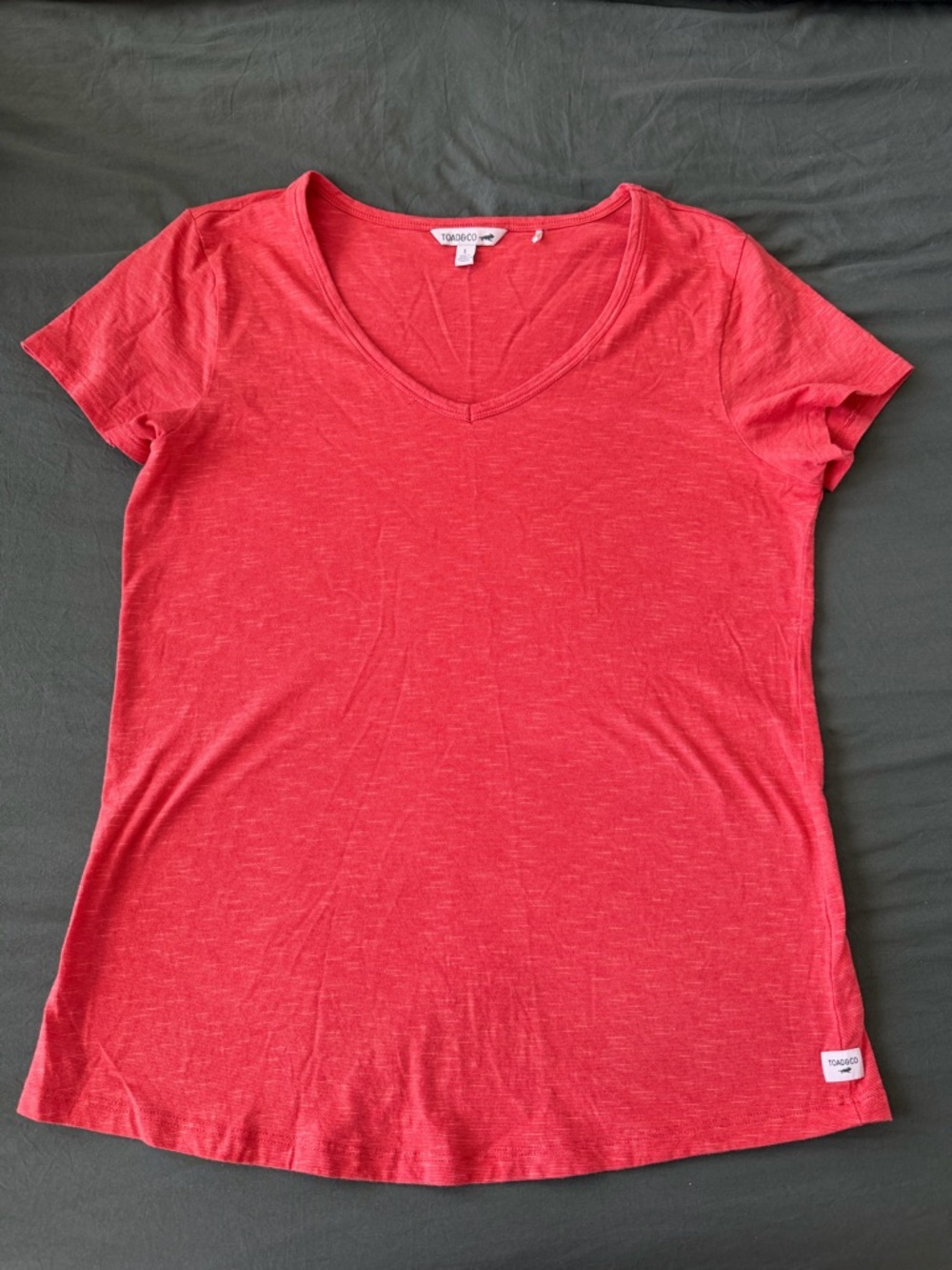 Toad&Co Red V-Neck Short Sleeve Tee